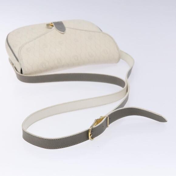 DIOR Honeycomb Canvas Shoulder Bag Pvc White Gold - Picture 7 of 13